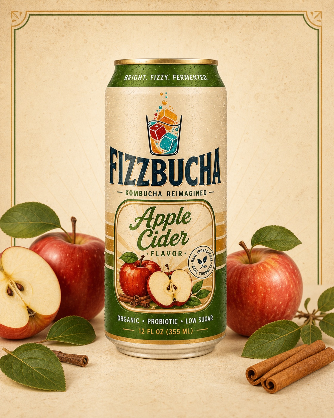 Fizzbucha Apple Cider Kombucha can