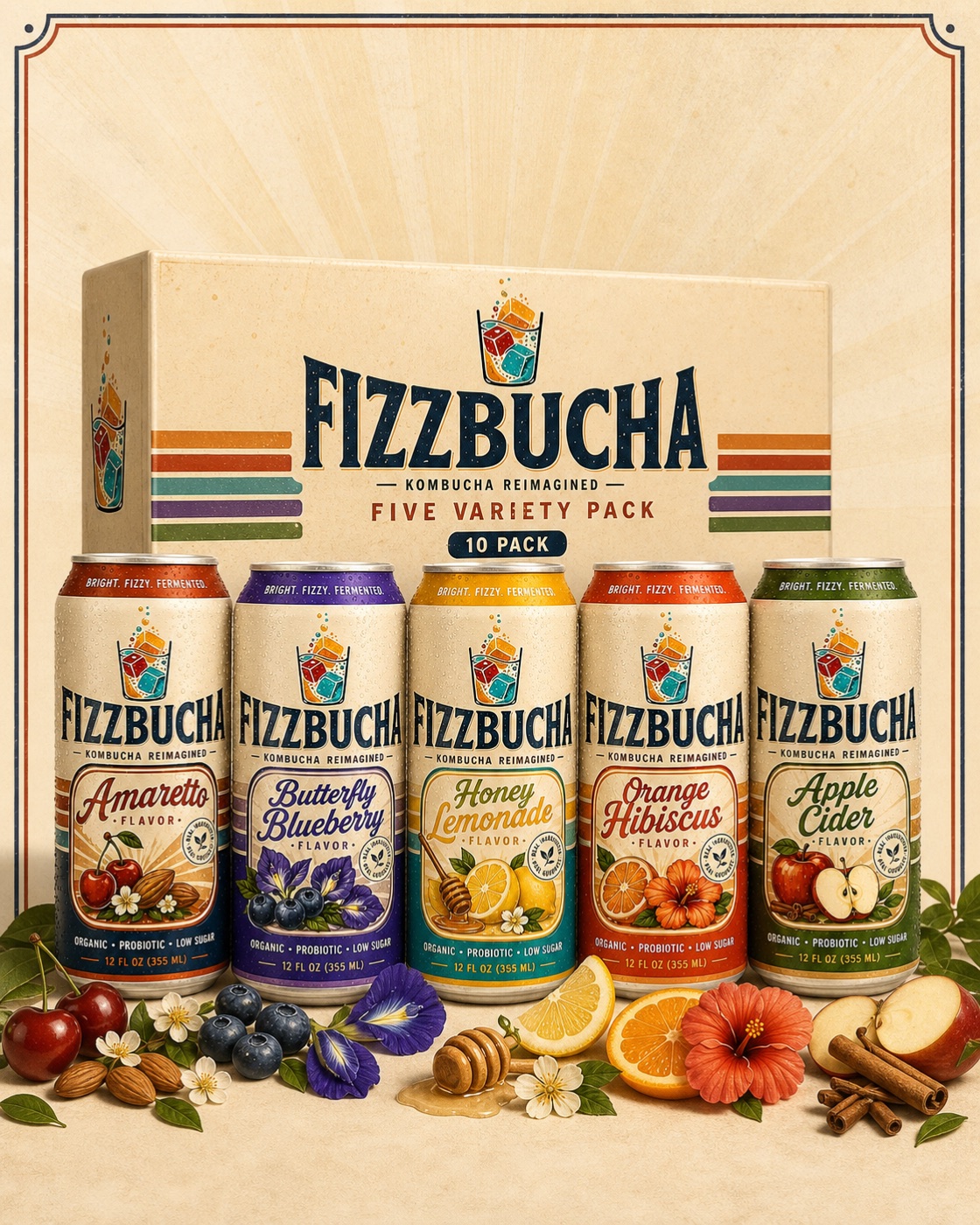 The Fizzbucha Five Variety Pack